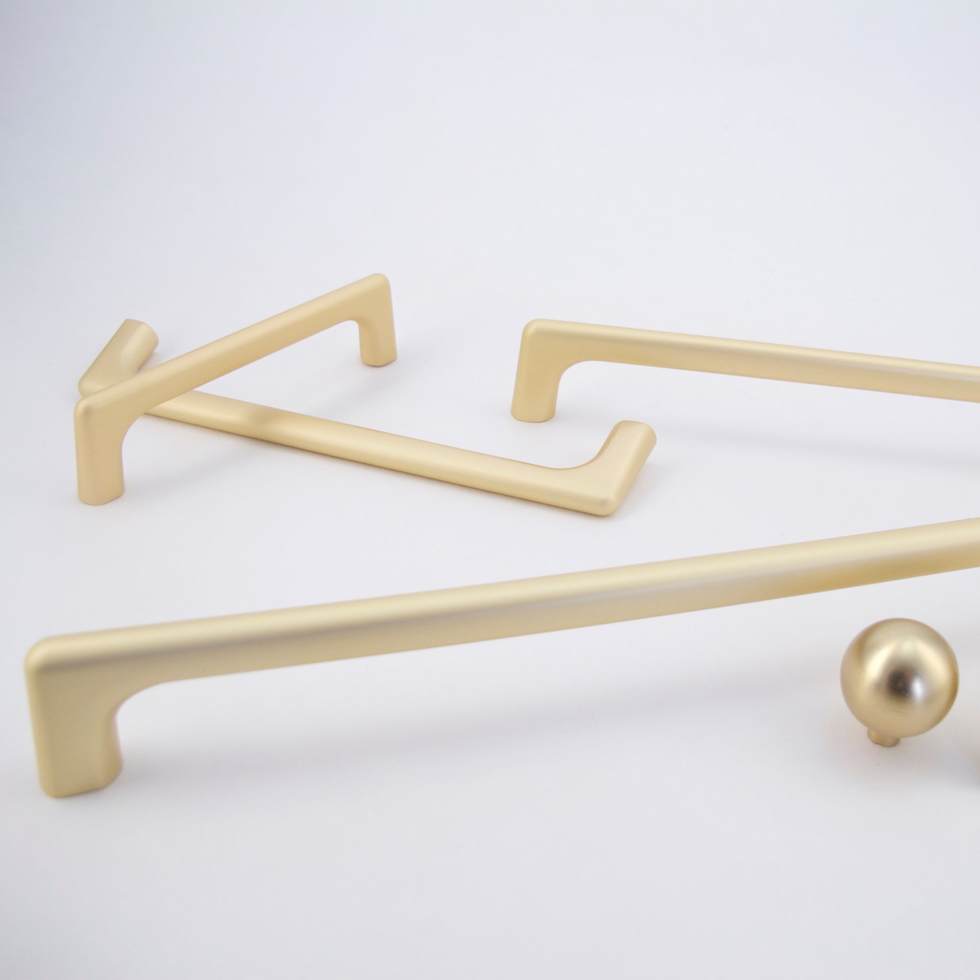 Simple Matte Gold Cabinet Pulls - Hooks & Knobs