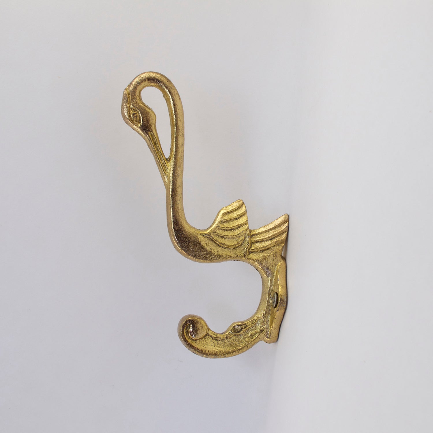 Vintage Brass Swan Double Wall Hook